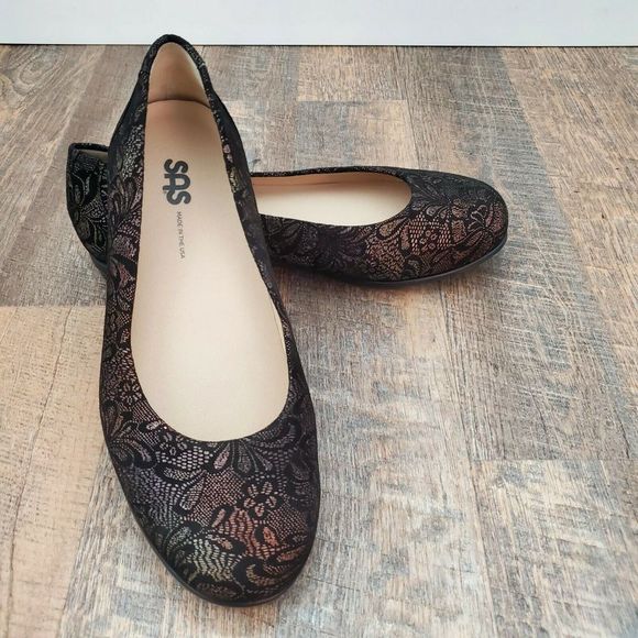 SAS Shoes - SAS Scenic Floral Lace Flats Slip On Shoes
